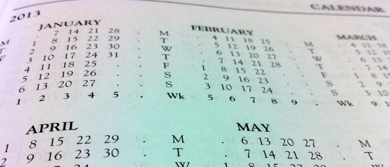 Calendar dates 2013