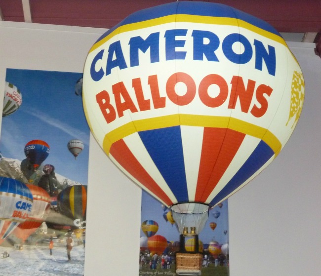 A indoor mock up of a Cameron balloon