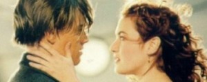 Actor Kate Winslett as Rose alongside Leonardo Di Caprio as Jack during the hit film Titanic.