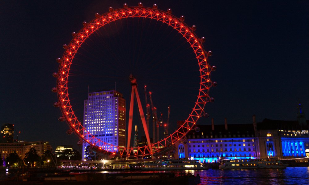 Top tips to improve photos - Raj captures the London Eye lit up at night.
