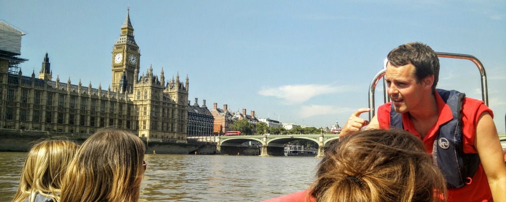 The Houses of Parliament, from a RIB boat on the Thames