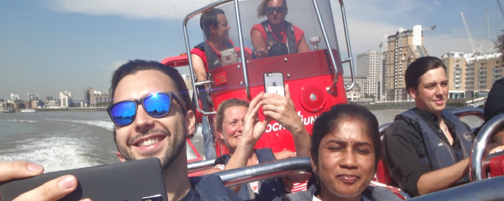 High-speed selfie aboard a RIB powerboat