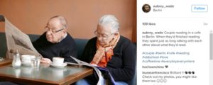 #Love - Top hashtag of 2016 - a photo of an old couple with the hashtag captured in Berlin