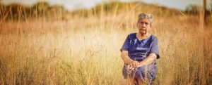 Mothers Day image of old lady in field