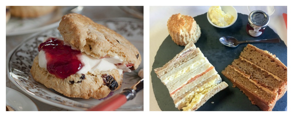 Afternoon tea - scone, sandwiches, cake