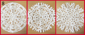 Open snowflake doily decorations
