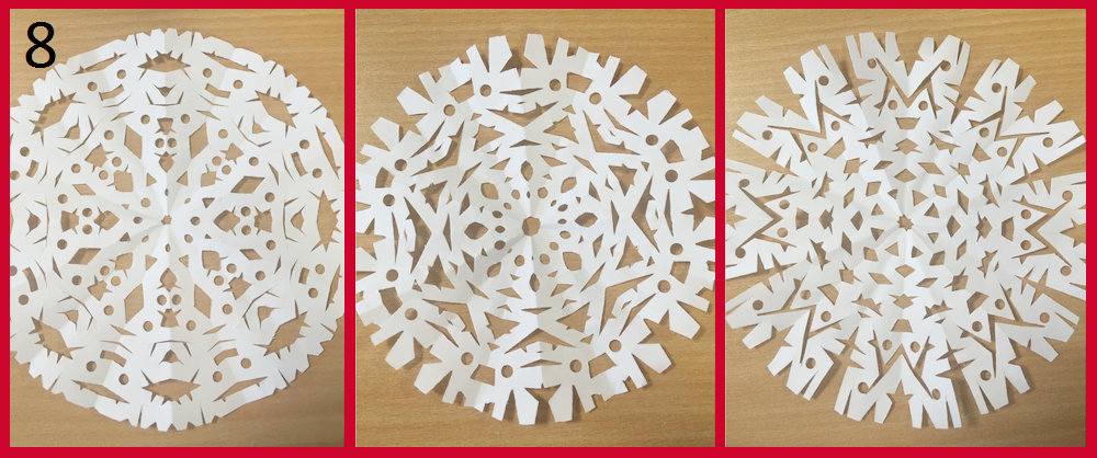 Open snowflake doily decorations