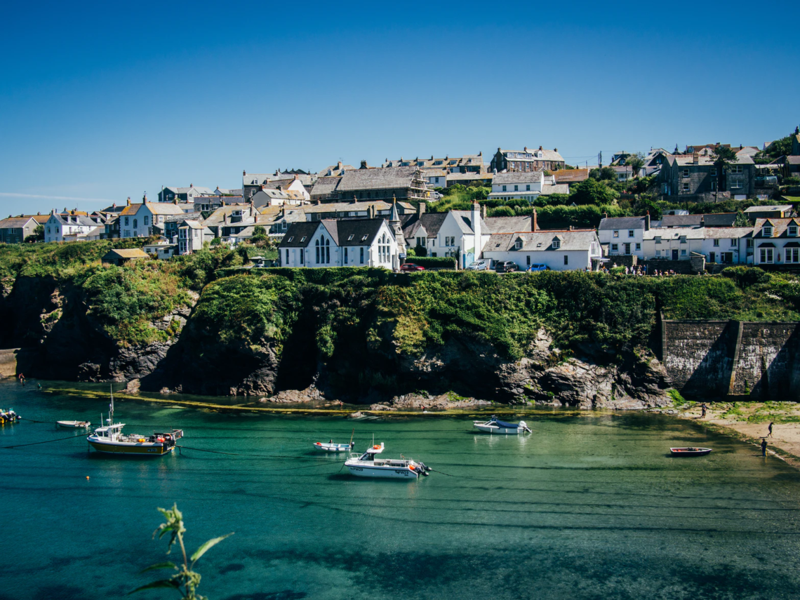 beautiful view of cornwall with boats on the sea