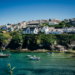 beautiful view of cornwall with boats on the sea