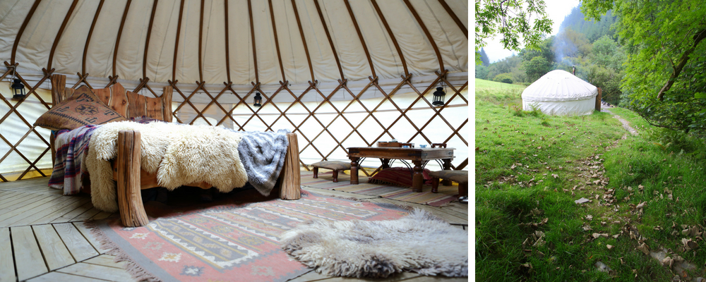 Yurt retreat for two in Wales