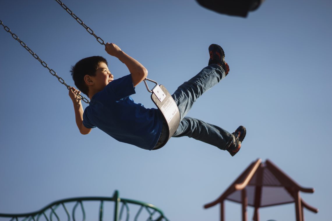 boy on a swing