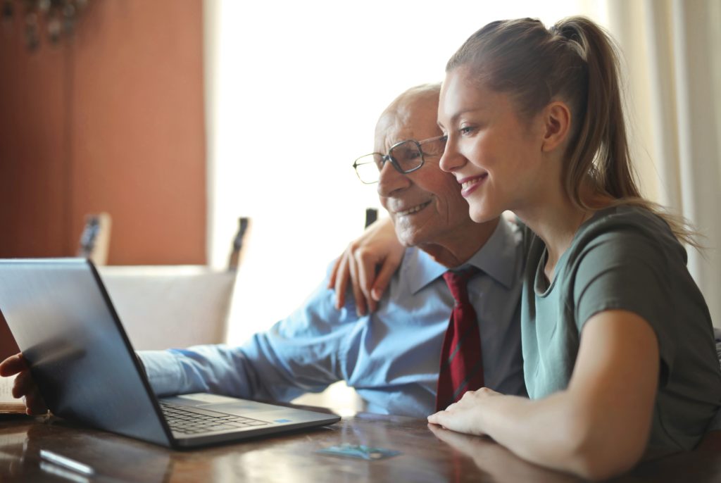 grandfather and granddaughter