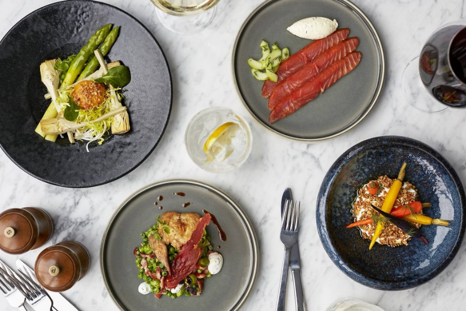 Selection of food at Searcys at the Gherkin