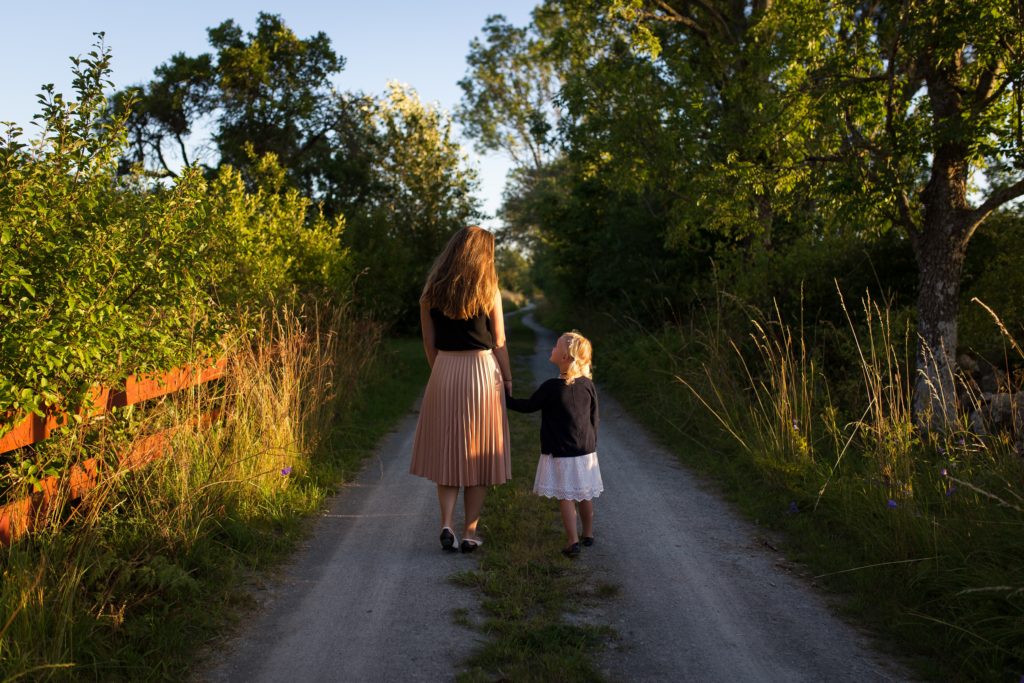 mum and daughter on a walk