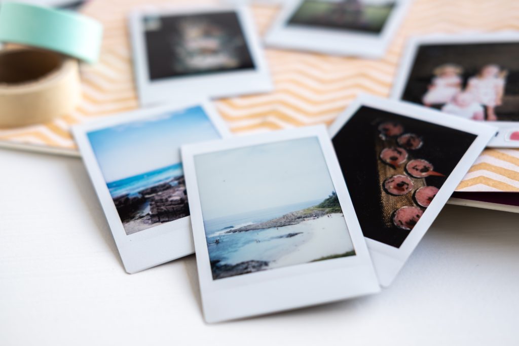 polaroid photos laid out 